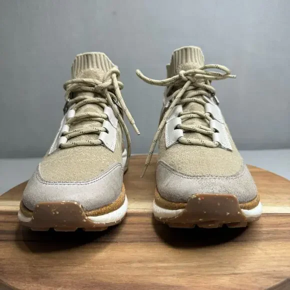 OTBT Hybrid Khaki Stretchy Sock High Top Sneaker Womens Size 9M Lace Up EUC - Picture 8 of 9